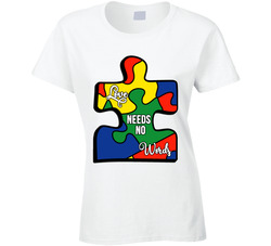 Autism Awareness - Llove Needs No Words (puzzle) T Shirt