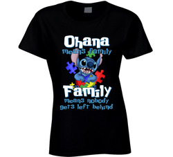 Autism Awareness - Family Means Nobody Gets Left Behind T Shirt Autism Awareness - Family Means Nobody Gets Left Behind T Shirt