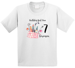 Birthday Girl Diva Makeup 7 Years Old T Shirt