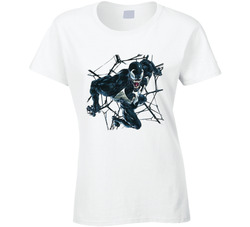 Venom On Spiderweb Spiderman  T Shirt