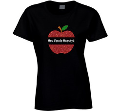 Teacher's Name In Apple - Van De Moesdyk T Shirt