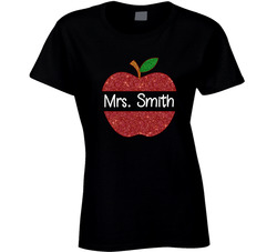 Teacher's Name In Apple - Mrs. Smith T Shirt