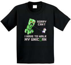 Minecraft Sorry Can't I Have To Walk My Unicorn T Shirt Minecraft Sorry Can't I Have To Walk My Unicorn T Shirt