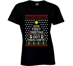 First Christmas With My Hot New Wife T Shirt First Christmas With My Hot New Wife T Shirt