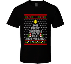 First Christmas With My Hot New Husband T Shirt First Christmas With My Hot New Husband T Shirt