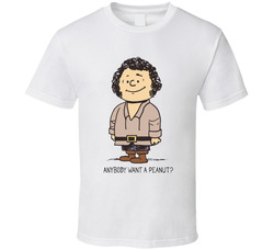 Anybody Want A Peanut? Fezzik Princess Bride Charles Shultz Peanuts Parody Cult Classic T Shirt Anybody Want A Peanut? Fezzik Princess Bride Charles Shultz Peanuts Parody Cult Classic T Shirt
