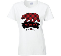Buffalo Plaid Bear Family - Mommy T Shirt Buffalo Plaid Bear Family - Mommy T Shirt