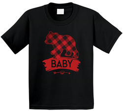 Buffalo Plaid Bear Family - Baby (for Black) T Shirt Buffalo Plaid Bear Family - Baby (for Black) T Shirt