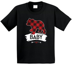 Buffalo Plaid Bear Family - Baby (with White) T Shirt Buffalo Plaid Bear Family - Baby (with White) T Shirt