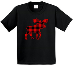 Buffalo Plaid Moose T Shirt