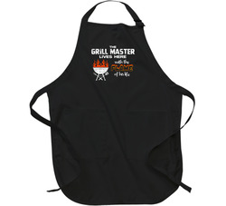 The Grill Master Lives Here With The Flame Of His Life Apron