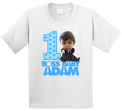 Boss Baby First Birthday With Custom Picture And Name T Shirt Boss Baby First Birthday With Custom Picture And Name T Shirt