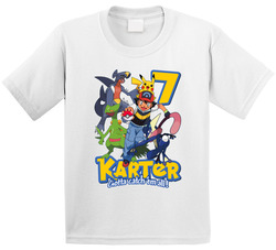 Pokemon Birthday (add Custom Name And Age) T Shirt Pokemon Birthday (add Custom Name And Age) T Shirt