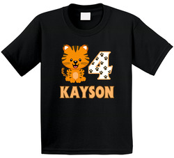 Tiger Cat Birthday (custom Name & Age) T Shirt Tiger Cat Birthday (custom Name & Age) T Shirt