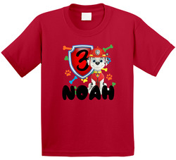 Paw Patrol Marshall (custom Name & Age) Birthday T Shirt Paw Patrol Marshall (custom Name & Age) Birthday T Shirt