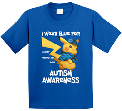 Pikachu I Wear Blue For Autism Awareness T Shirt Pikachu I Wear Blue For Autism Awareness T Shirt