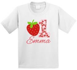 Strawberry Theme 1st Birthday T Shirt