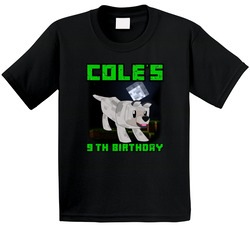 Minecraft Wolf Custom Name Birthday T Shirt
