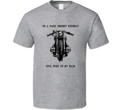 Motorcycle On A Dark Desert Highway T Shirt