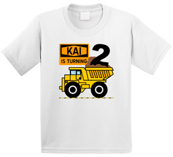 Kai Is Turning 2 Construction Birthday T Shirt Kai Is Turning 2 Construction Birthday T Shirt