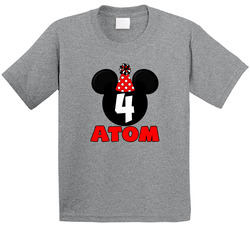 Mickey Birthday 4 Years Old Atom T Shirt