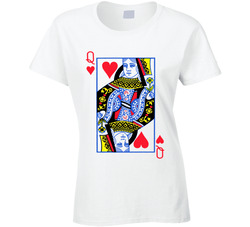 Queen Of Hearts - Deck Of Cards Costume Ladies T Shirt