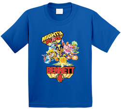 Paw Patrol Mighty Pups Birthday (customize With Name & Age) T Shirt