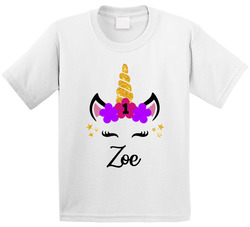 Unicorn 1st Birthday One With Custom Name T Shirt
