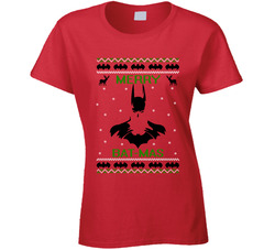 Ugly Christmas - Merry Bat-mas Ladies T Shirt