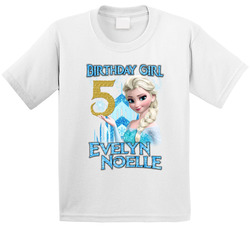 Frozen's Elsa - Birthday Girl - 5th Birthday T Shirt