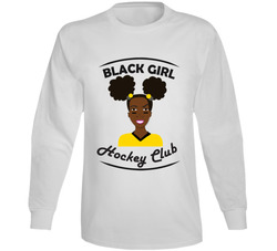 Black Girl Hockey Club Team Fan Long Sleeve