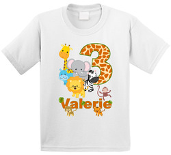 Jungle Babies (custom Name / Age) Birthday T Shirt