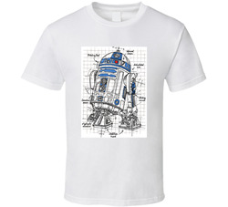 Star Wars R2-d2 Blueprint Fan T Shirt
