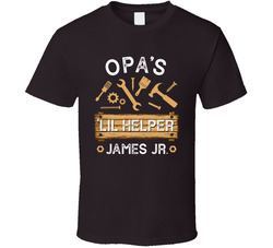 Opa's Little Helper Customized With Name T Shirt