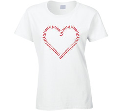 I Love Baseball Ladies T Shirt