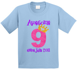 9th Birthday Awesome Since June 2011 T Shirt 9th Birthday Awesome Since June 2011 T Shirt
