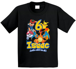 Pokemon 6th Birthday With Name T Shirt Pokemon 6th Birthday With Name T Shirt