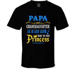 Papa And Granddaughter  Hero And Princess T Shirt