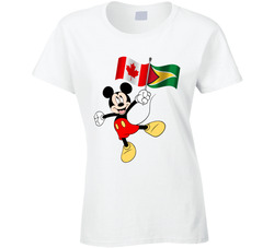 Canadian Guyanese Mickey Mouse Fan Ladies T Shirt Canadian Guyanese Mickey Mouse Fan Ladies T Shirt