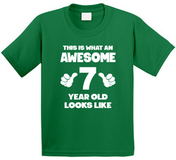 This Is What An Awesome 7 Seven Year Old Looks Like 7th Birthday T Shirt