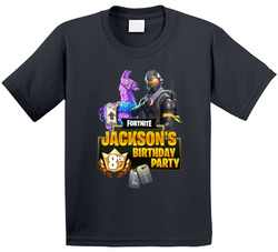 Fortnite Fan 8th Birthday Party Customized With Name Jackson T Shirt