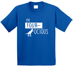 I'm Fourocious 4th Birthday Dinosaur T Shirt
