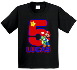 Mario & Yoshi Fan 5th Birthday (customizable) T Shirt