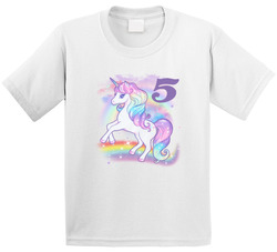 5th Birthday Unicorn Theme T Shirt