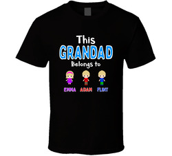 This Grandad Belongs To (customize With Names & Children) T Shirt