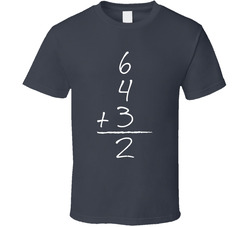 Baseball Math Double Play Turn Two 6+4+3=2 T Shirt