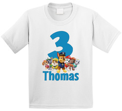 Paw Patrol Fan 3rd Birthday Three T Shirt