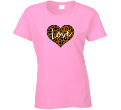 Love Leopard Print Ladies T Shirt