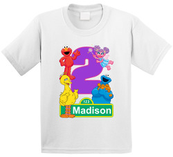 Sesame Street Birthday (customize With Name And Age) T Shirt