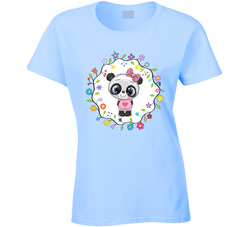 Spring Panda Love Ladies T Shirt